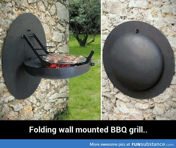 Wall mounted BBQ grill