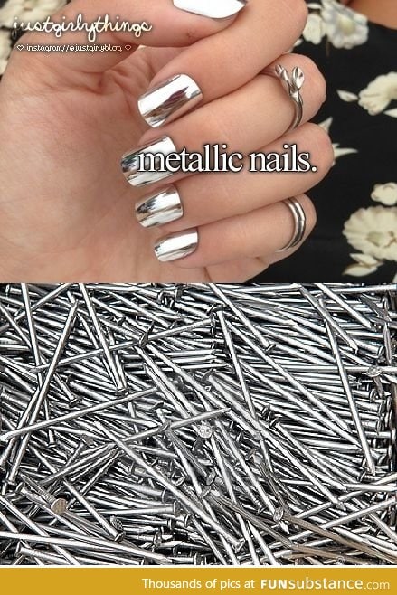 Metallic finger nails