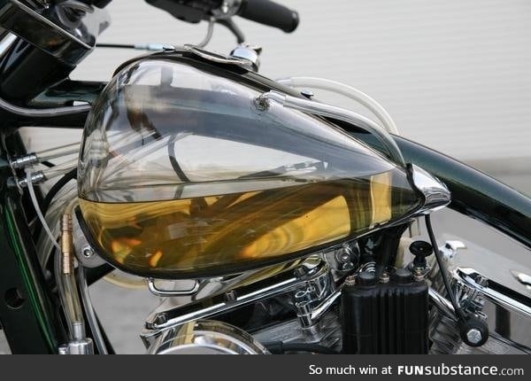 Fuel tank made out of glass