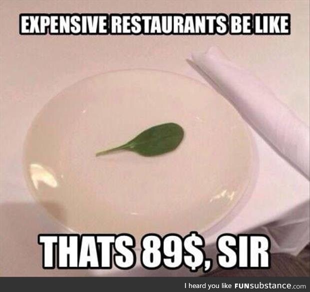 Expensive restaurants be like