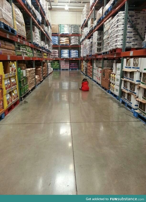 My friend is at Costco and sent me this. "I'm scared of her turning around"