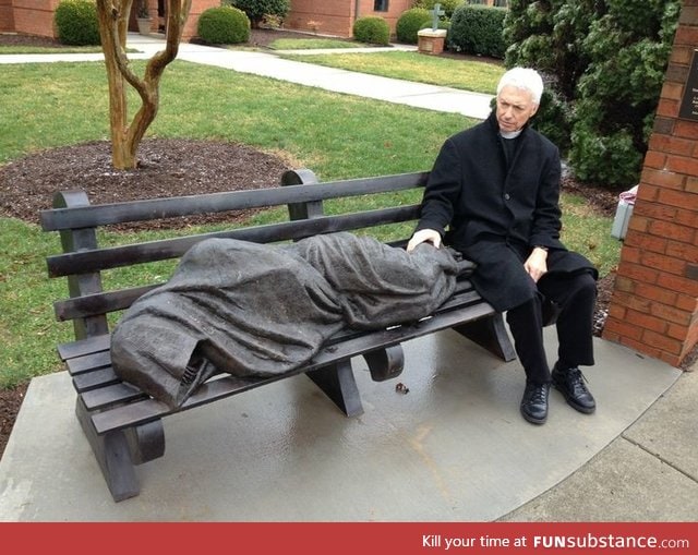 Statue Of A Homeless Jesus Startles A Wealthy Town...