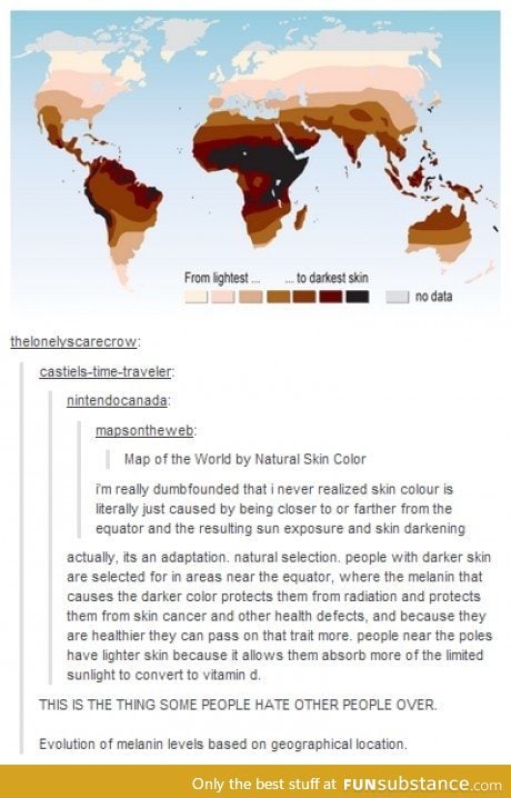 Map of skin colors