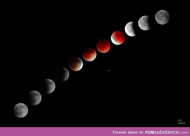 Lunar Eclipse Photo 11 photos over 5 hours