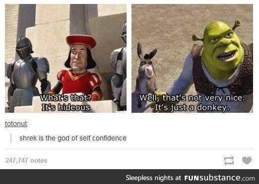 Shrek is confident