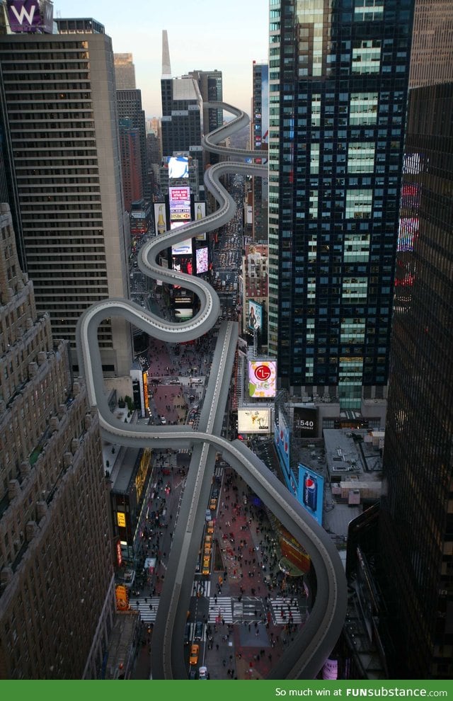 If the Olympic Luge were set up in Times Square, NYC