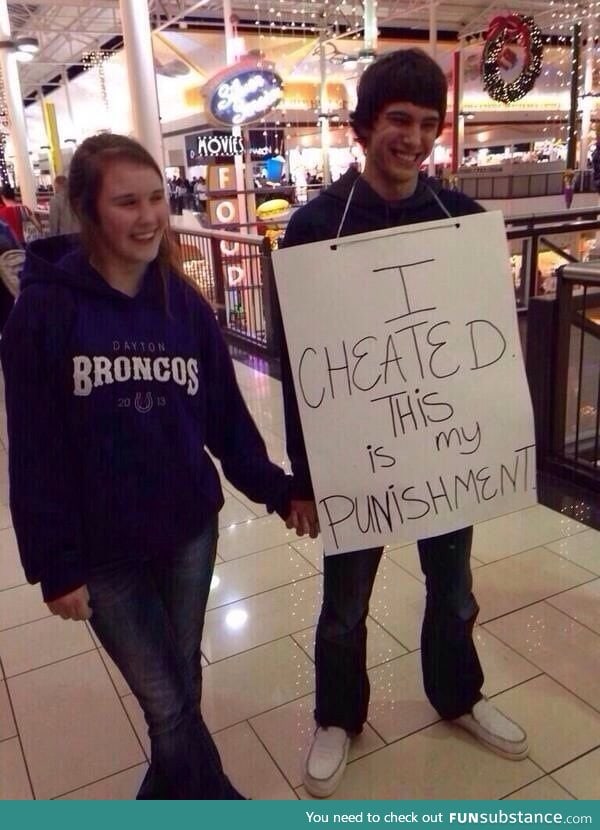 I suppose she's oblivious to the fact that she looks stupider than he does