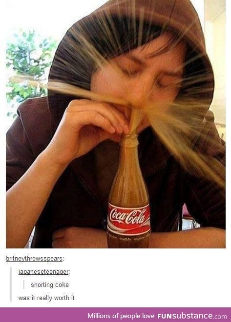 Snorting coke