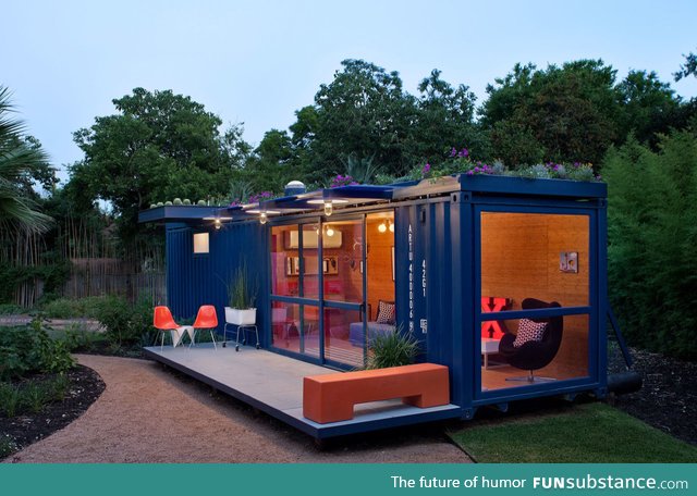 A shipping container converted into a home