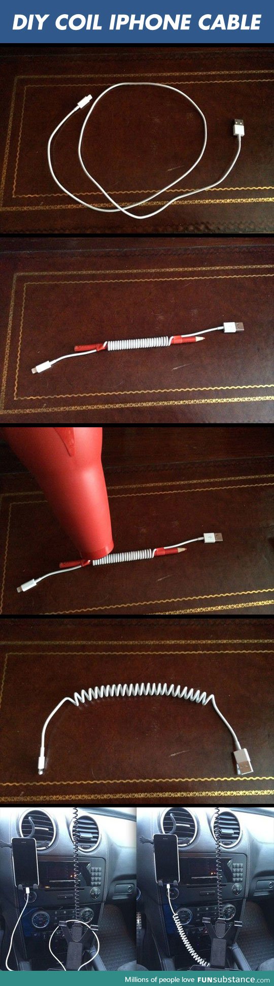DIY coil iphone cable