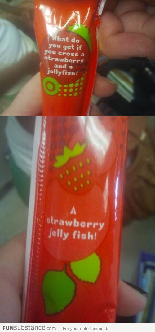 What do you get if you cross a strawberry and a jellyfish?