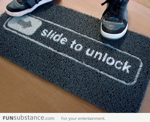 Slide to unlock carpet