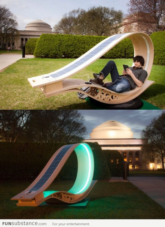 Solar powered sun lounger