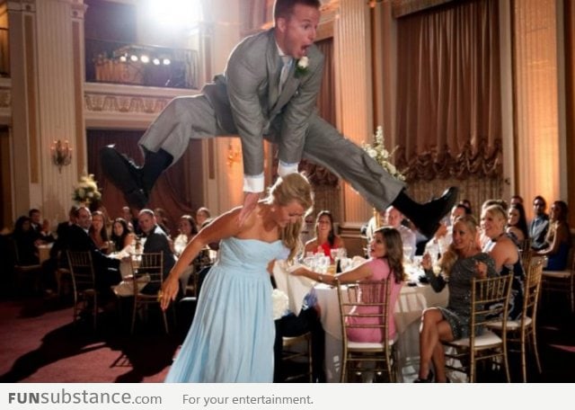 He tends to go a little over the top on his bride