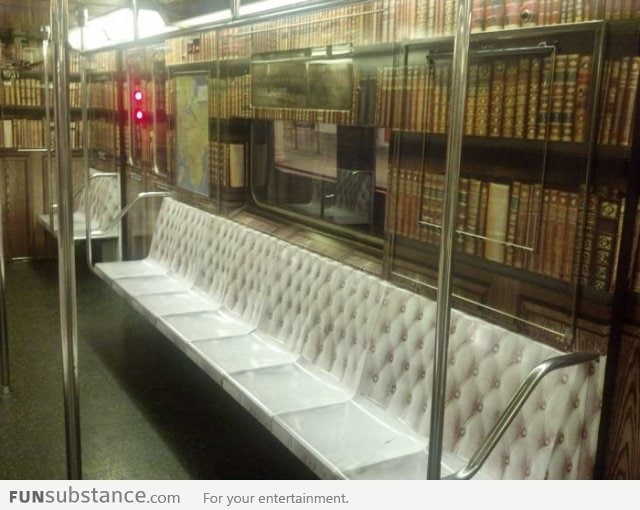 A train that's made to look like a library