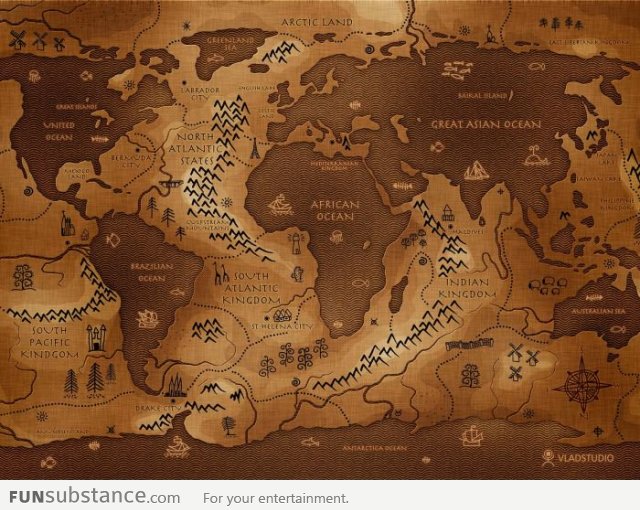 Opposite world map