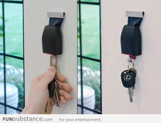 Key holder from old seat belt