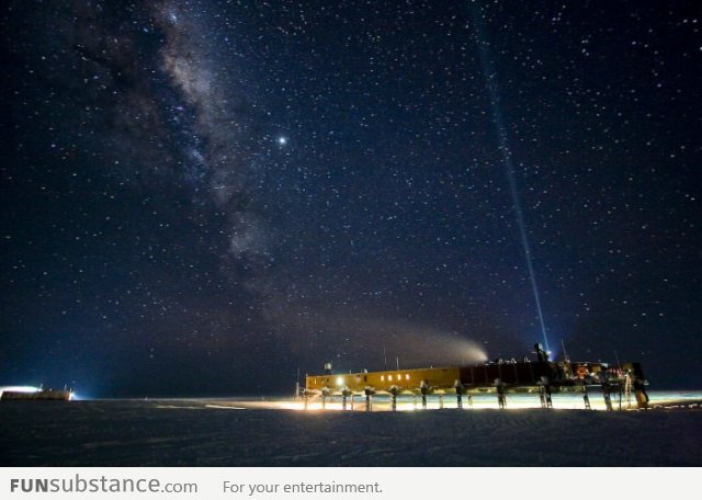 Awesome View of a Night Sky in Antarctica