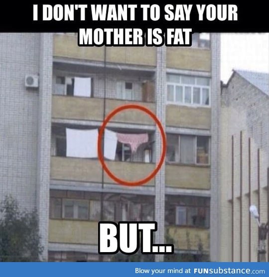 I don't want to say your mother is fat…