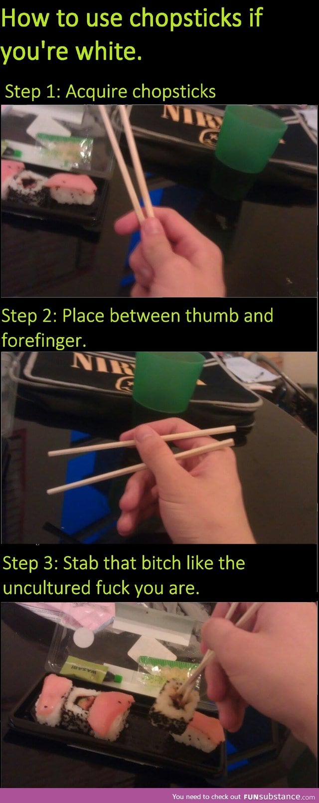 Using chopsticks