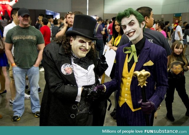 Incredible Joker and Penguin cosplay