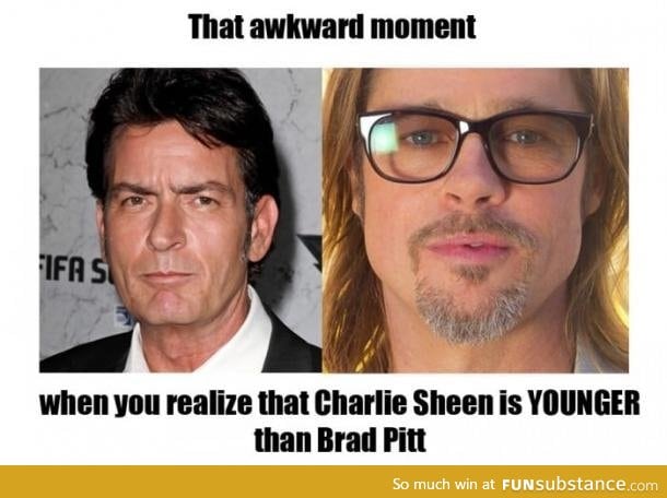 Charlie Sheen and Brad Pitt