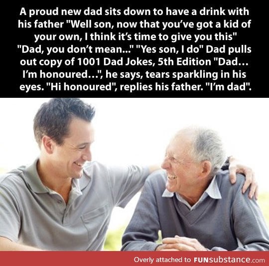 Dad gives something to his son…