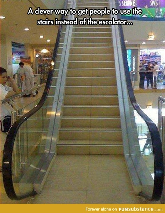 How to trick people into using the escalator