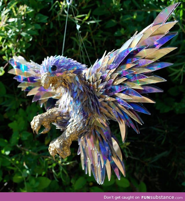 Animal Sculpture made of CD Fragments