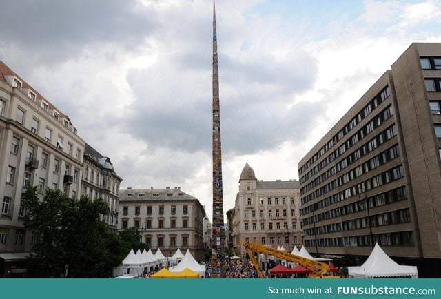 The world's tallest Lego tower was built in Budapest today