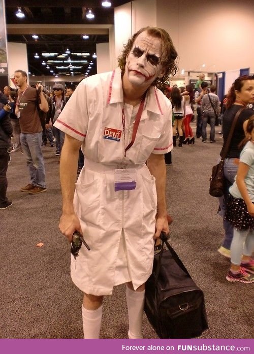 Absolutely terrifying Nurse Joker cosplay (