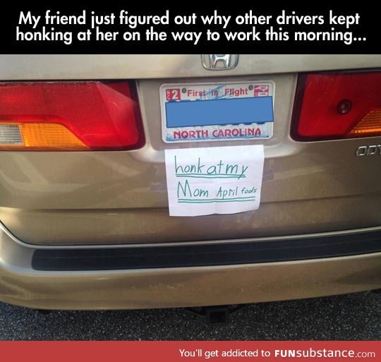 Honk if this kid's got an awesome sense of humor