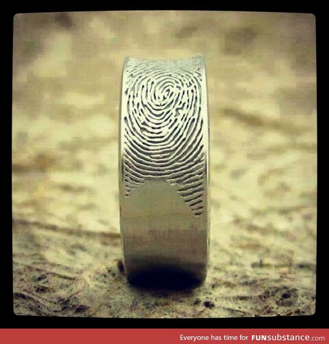 His wedding ring with her Fingerprint