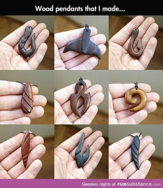 Wood pendants