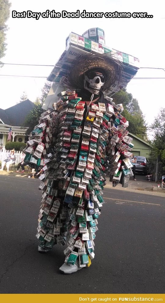 Death costume with its sponsors