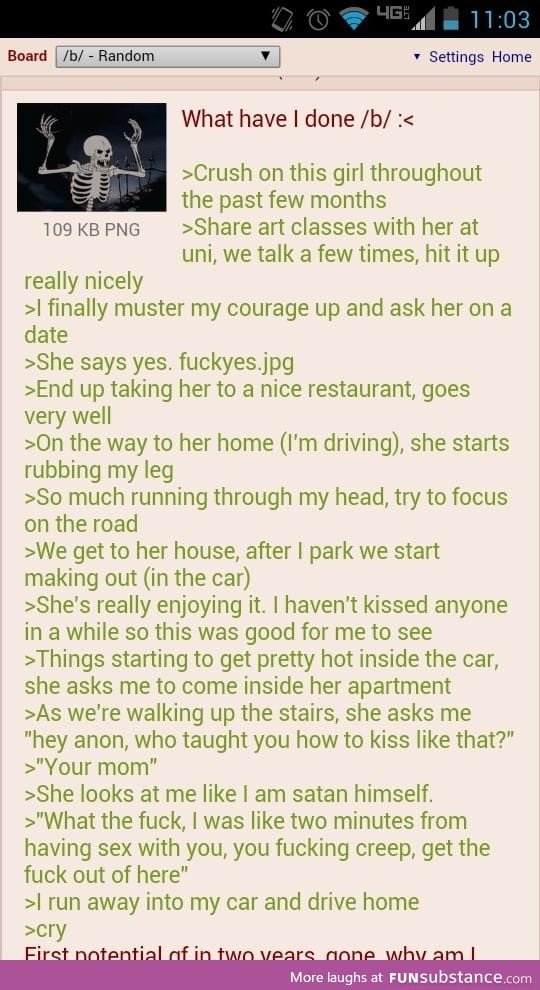 Anon wrecks his date