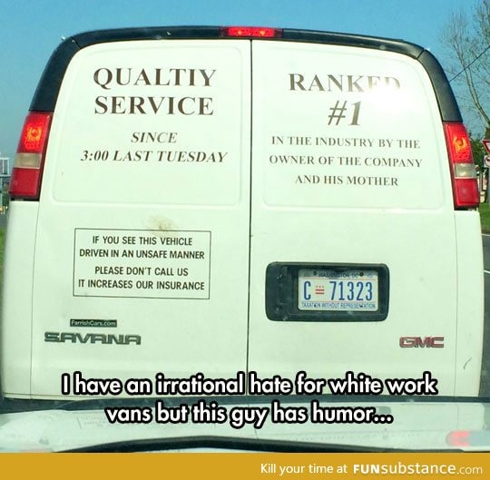 A van owner with a sense of humor