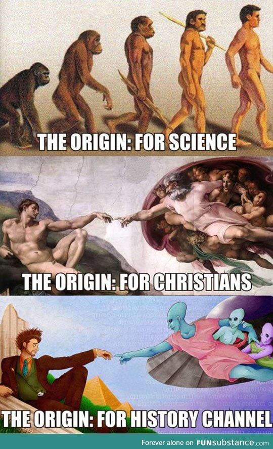 The origin according to the history channel