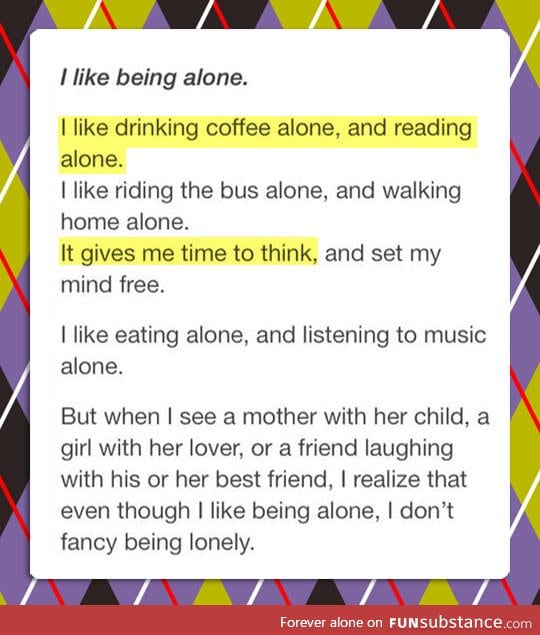 The difference between being lonely and being alone