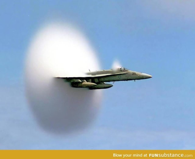 FA-18 Hornet going supersonic