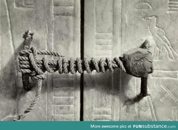 The unbroken seal on Tutankhamun’s tomb, 1922