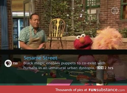 Sesame Street did seem a little strange now that I think about it