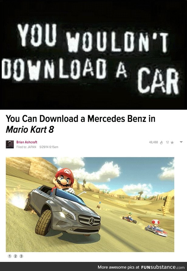 You wouldn't download a car, right?