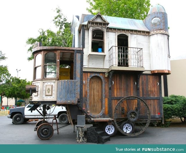 Self-propelled 3-story Victorian house