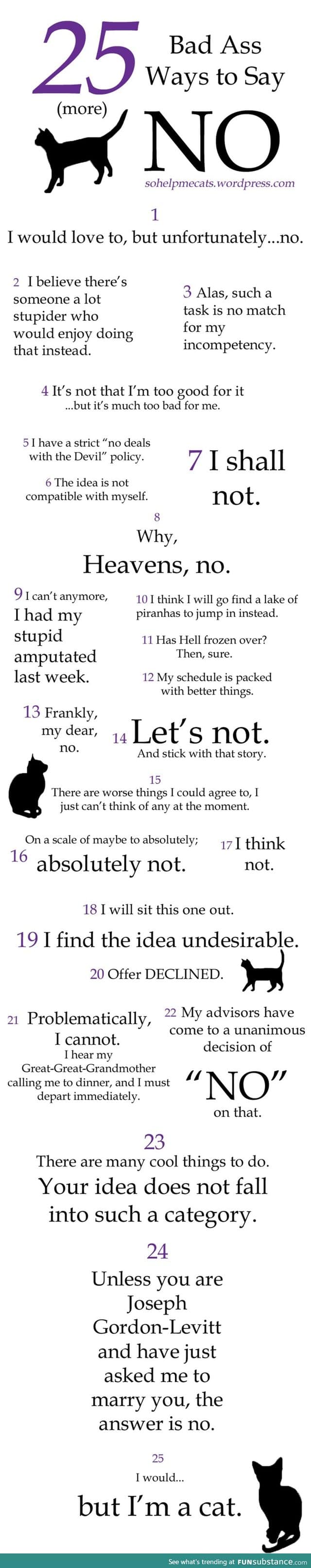 Ways to say no