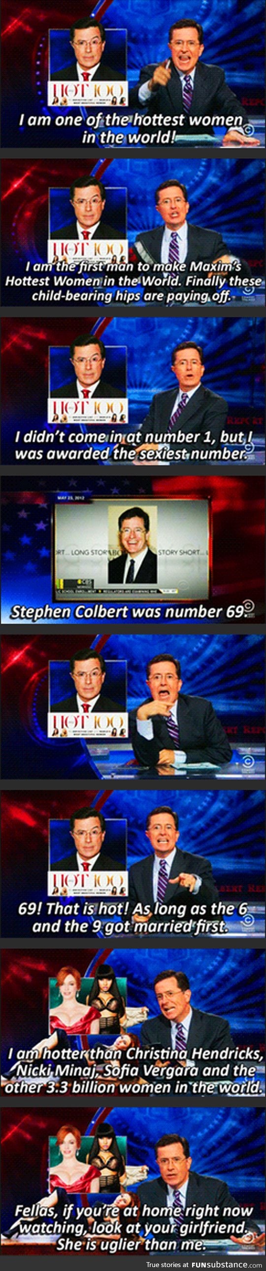 Colbert finally made it