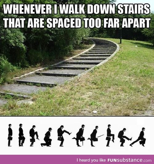 Walking big stairs