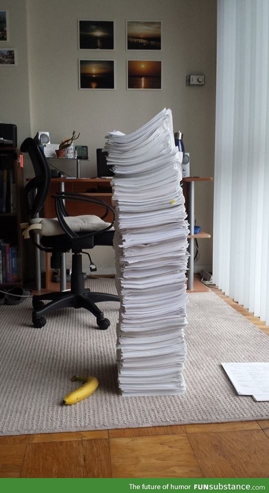 [banana for scale] This is what 4 years of medical school looks like