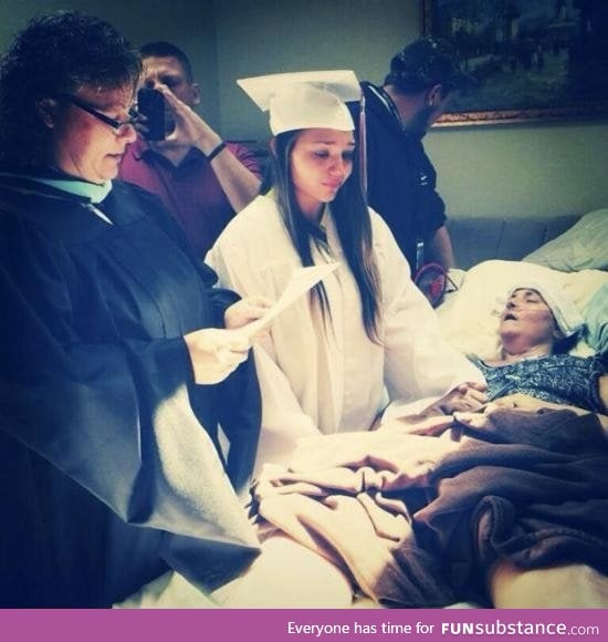 Girl graduates in front of her terminally ill mother