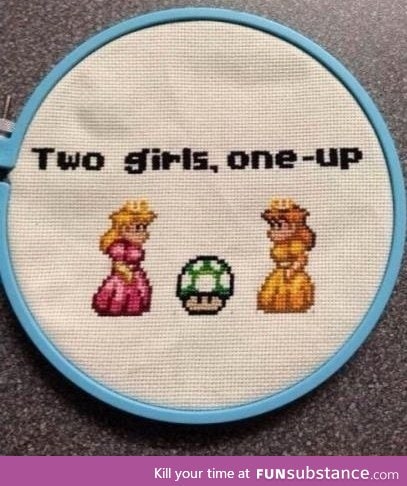 Two girls, one up